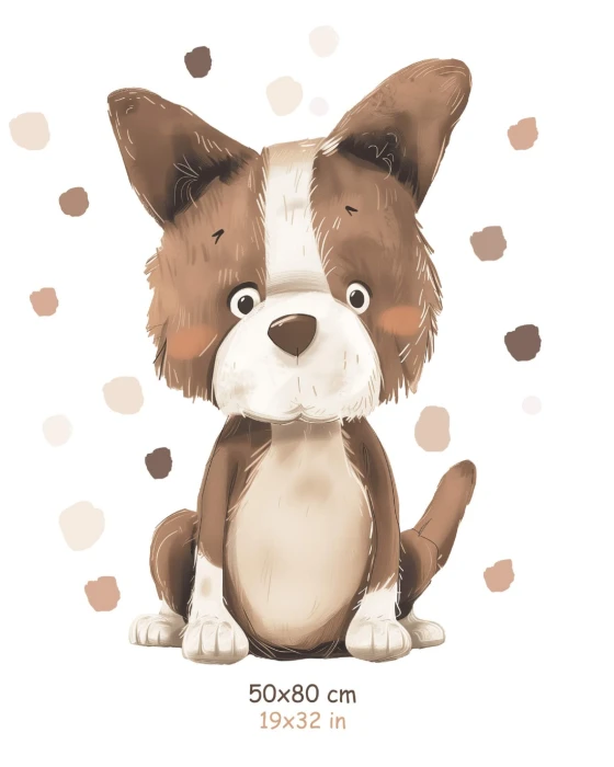 Naklejka z pieskiem CUDDLY FRIENDS 50 × 80 cm