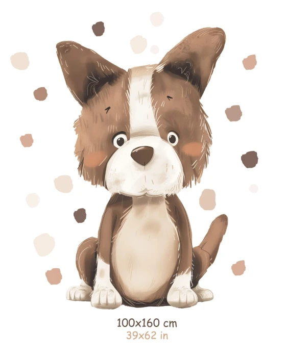 Naklejka z pieskiem CUDDLY FRIENDS 100 × 160 cm