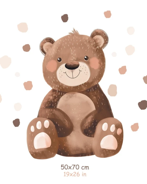 Naklejka z misiem CUDDLY FRIENDS 50 × 70 cm