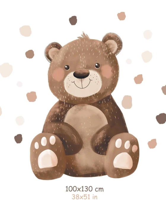 Naklejka z misiem CUDDLY FRIENDS 100 × 130 cm