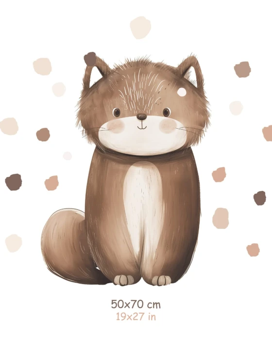 Naklejka z kotkiem CUDDLY FRIENDS 50 × 70 cm