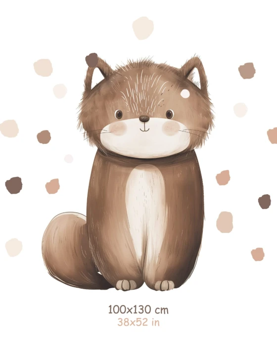 Naklejka z kotkiem CUDDLY FRIENDS 100 × 130 cm