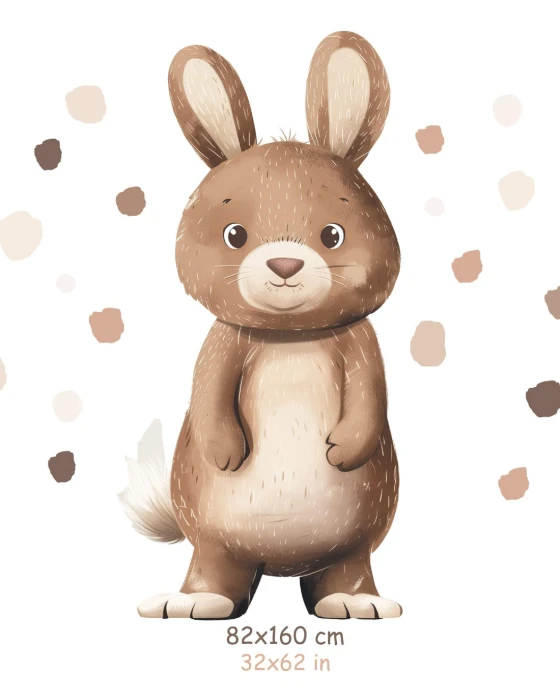 Naklejka z zającem CUDDLY FRIENDS 82 × 160 cm