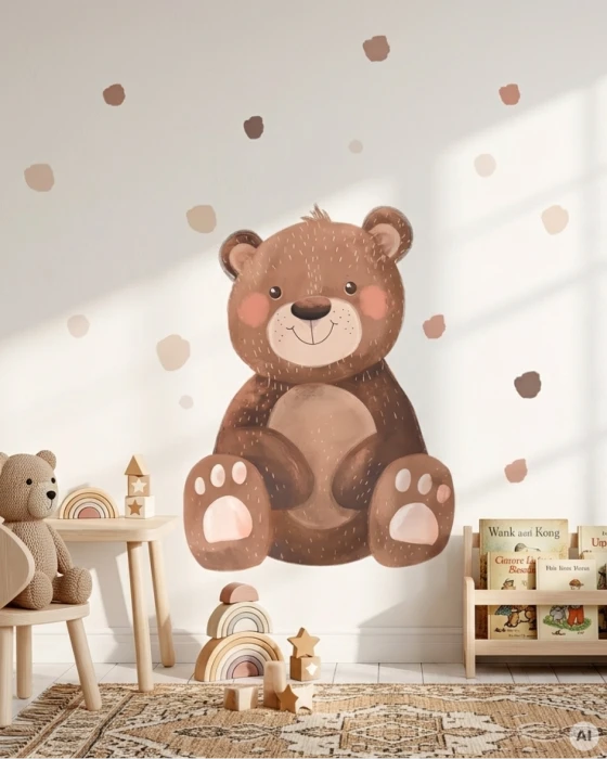 Naklejka ścienna ze zwierzątkiem CUDDLY FRIENDS