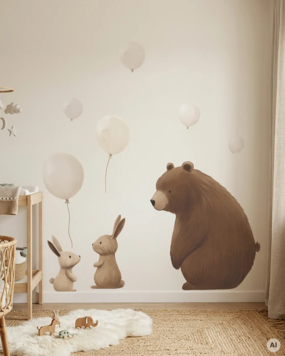 Pastelowe naklejki BALLOON w aranżacji pokoju dziecięcego