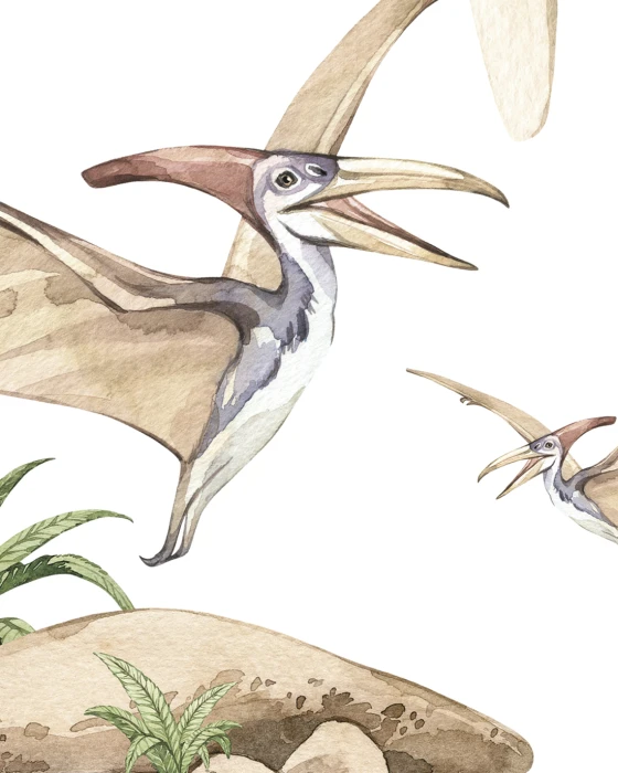 Duży akwarelowy pterodaktyl – naklejka ścienna