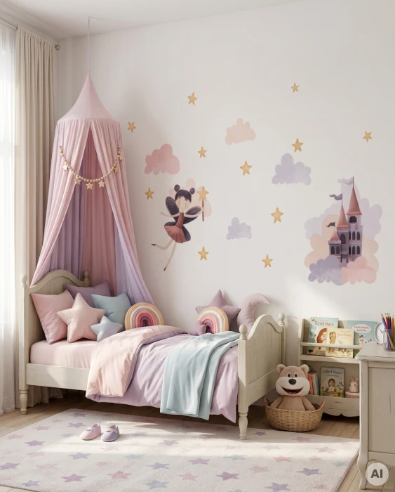 Wall Decal FAIRIES castle