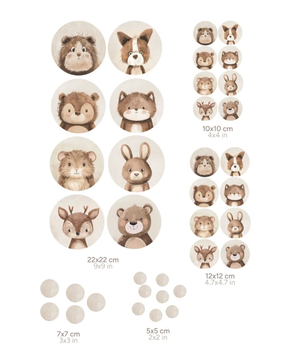 Naklejki kropki i krzyżyki CUDDLY FRIENDS