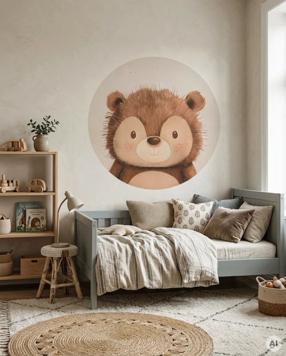 Naklejka ścienna z jeżem CUDDLY FRIENDS