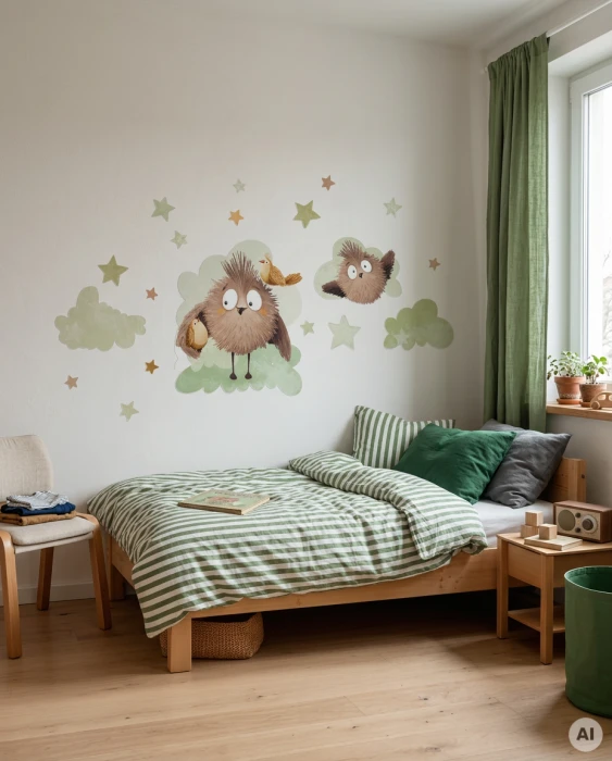Naklejki ścienne z sową i ptakami WALLY FRIEND