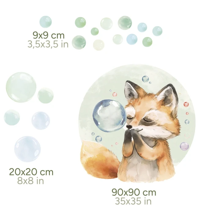 Ilustracyjna dekoracja ścienna z lisem