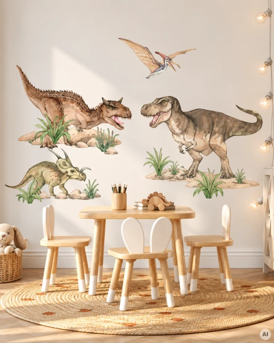 Naklejki ścienne z dinozaurami T-Rex – PREHISTORIA