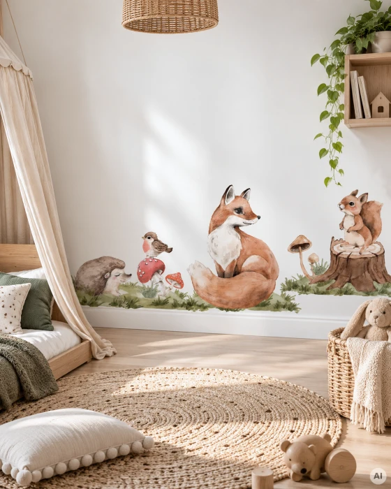 Naklejki ścienne z lisem i zwierzętami leśnymi BUDDIES
