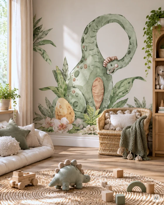 Naklejki ścienne z brachiozaurem DINO BAMBINO III