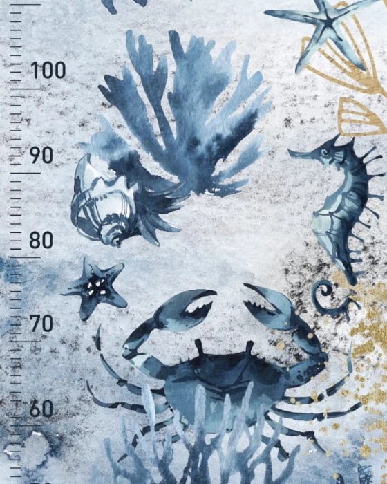 Miarka wzrostu DEEPSEA z motywem oceanu do pokoju dziecięcego