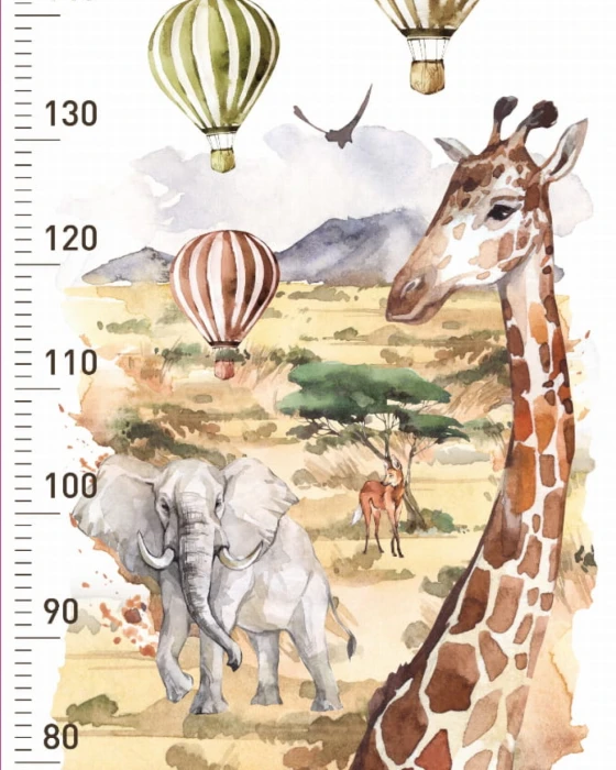 Samoprzylepna miarka wzrostu dla dzieci SAVANNA o wymiarach 45 × 150 cm