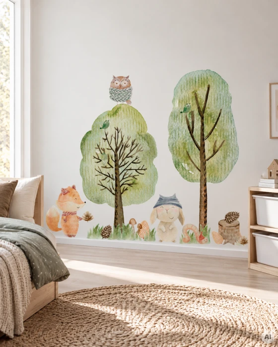 Naklejki ścienne ze zwierzętami leśnymi WOODLAND III