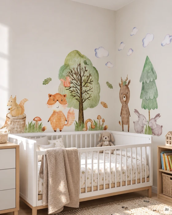 Naklejki ścienne ze zwierzętami leśnymi WOODLAND II