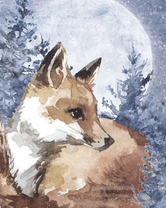 Plakat z lisem LUNA – dekoracja ścienna inspirowana leśnymi zwierzętami