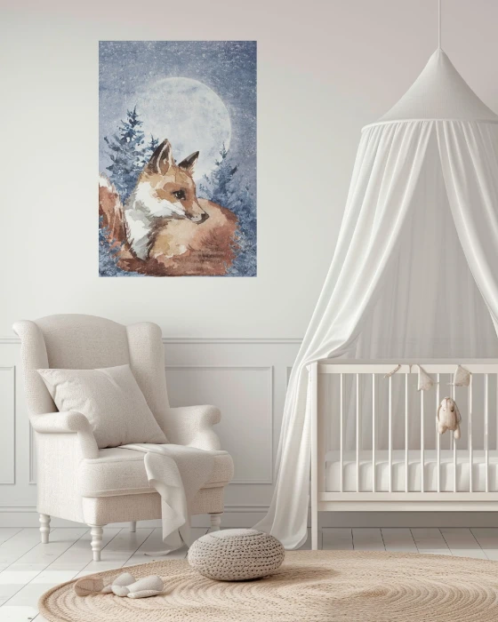 Ilustracja lisa z kolekcji LUNA na plakacie samoprzylepnym