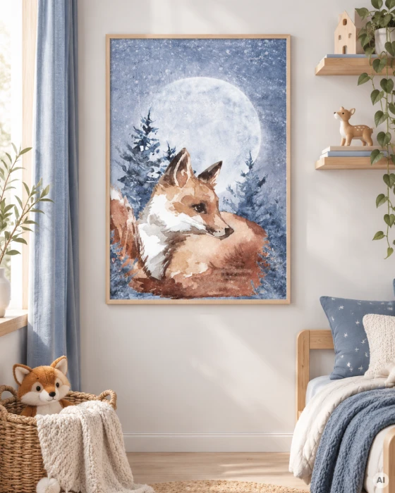 Plakat samoprzylepny z lisem LUNA