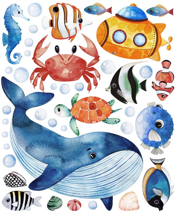 Naklejki dla dzieci wieloryb