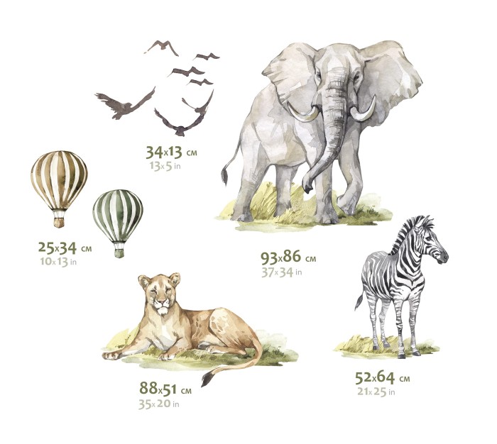 naklejka savanna słoń