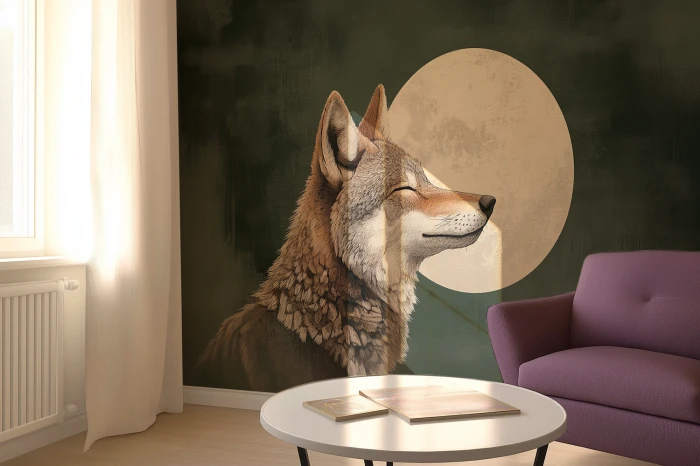 Tapeta z wilkiem MOONLIT WOLF