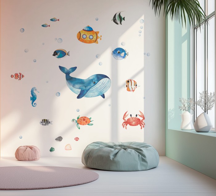 Naklejki dla dzieci wieloryb