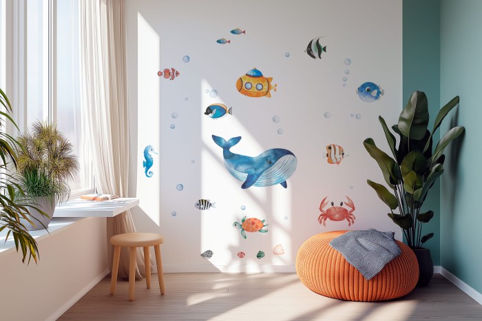 Naklejki dla dzieci wieloryb