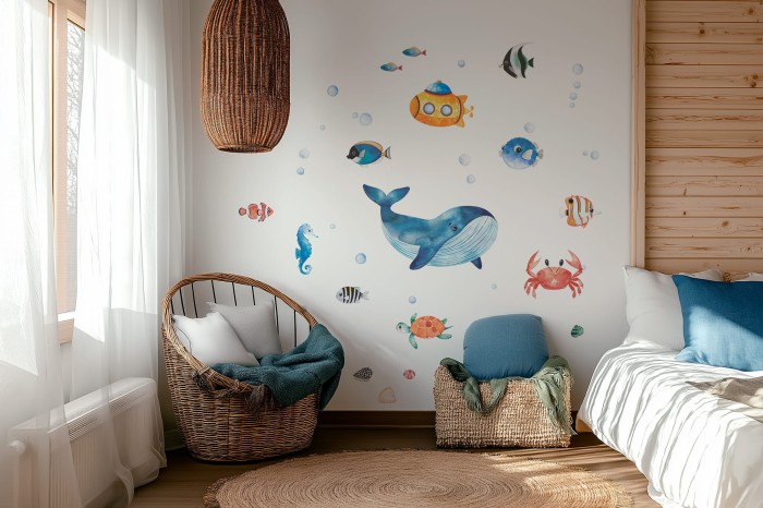 Naklejki dla dzieci wieloryb