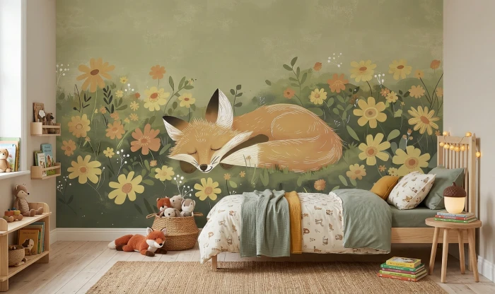 Tapeta ze śpiącym lisem FOX