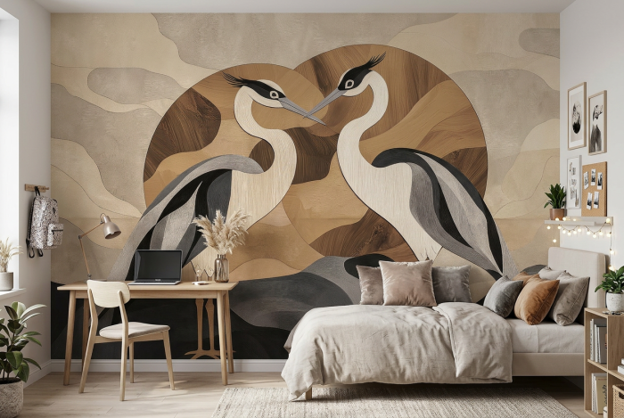 Tapete Wood Story - Herons