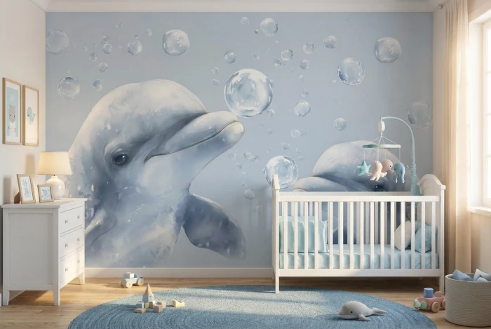 Tapeta z delfinami NIMO BUBBLES