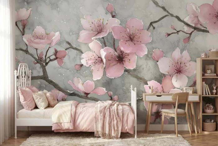 Tapeta z  kwiatami wiśni BLUSH