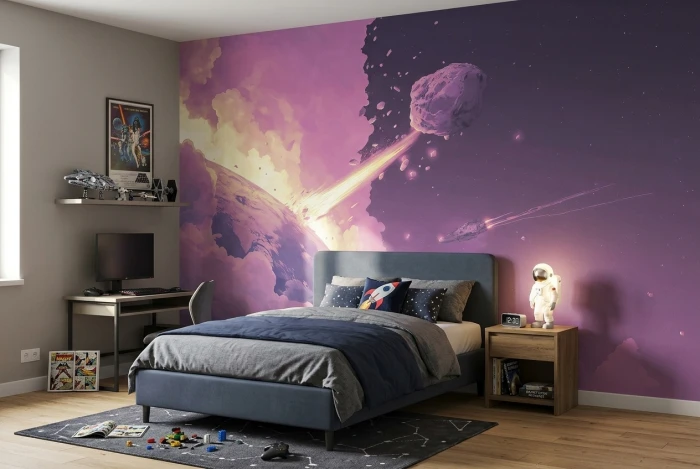 Tapeta kosmiczna z asteroidą ASTEROID