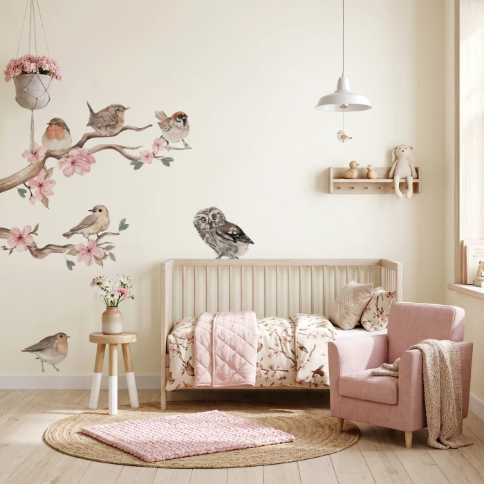 Wandtattoo Aufkleber SONGBIRDS pink