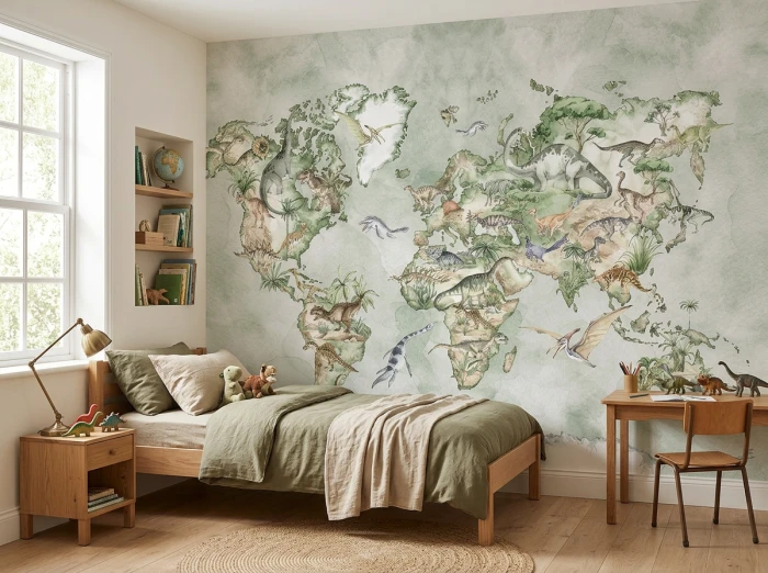 mapa z dinozaurami