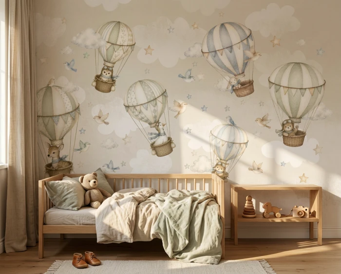 Tapeta balony ze zwierzętami LITTLE SKY ADVENTURE