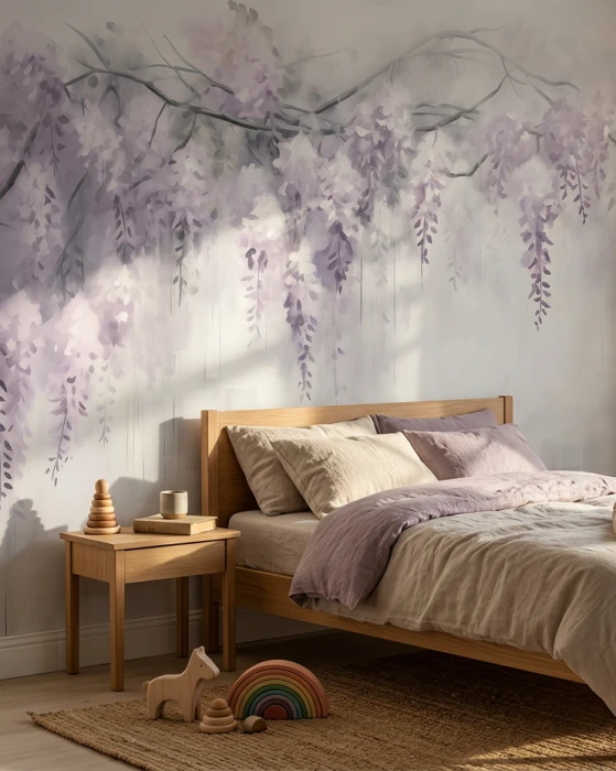Tapeta z kwiatami glicynii WISTERIA