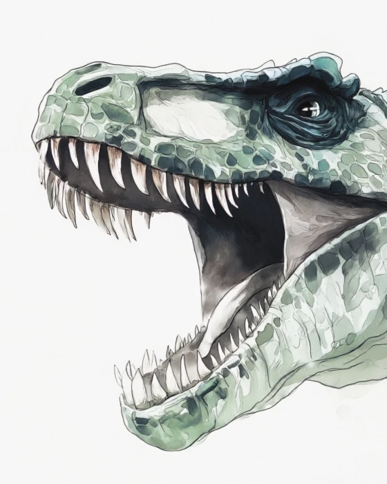 Tapeta z dinozaurem T-Rex w akwarelowym stylu