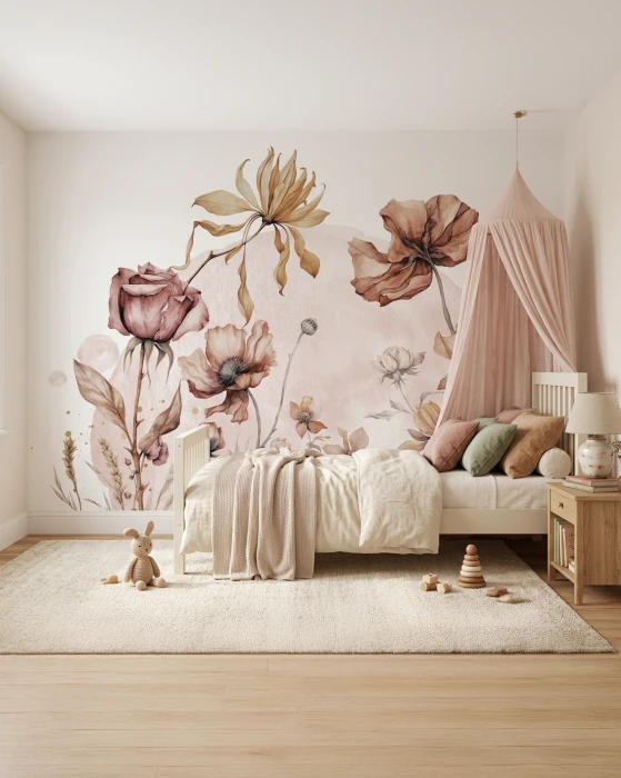 Tapeta z kwiatami PINK STORY