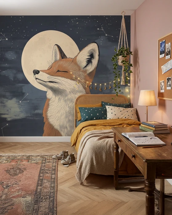 Tapeta z lisem MOONLIT FOX