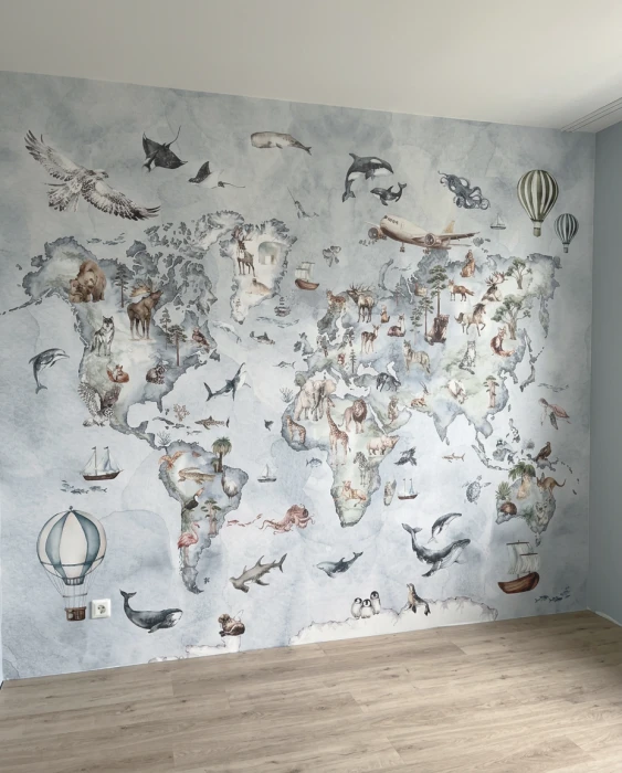Tapeta mapa świata dla chłopca