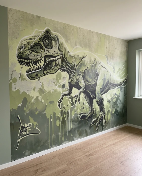 Młodzieżowa tapeta z dinozaurem