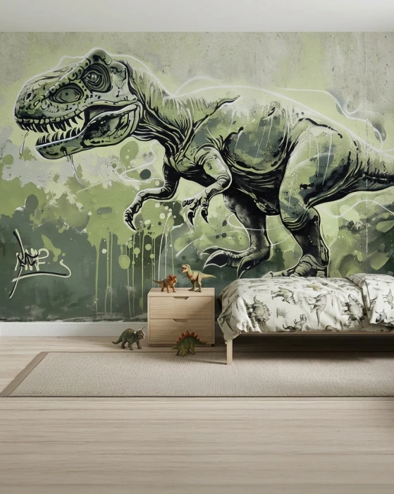 Tapeta graffiti z T-Rexem GRAFFIMALS