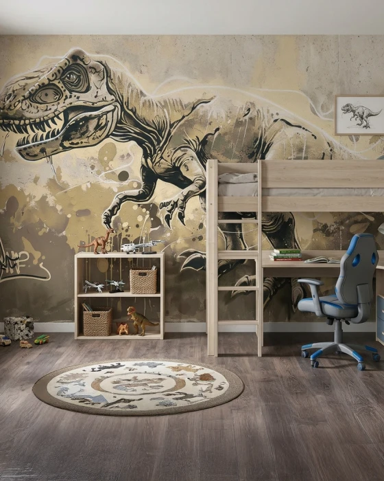 Tapeta dinozaur na betonowym tle