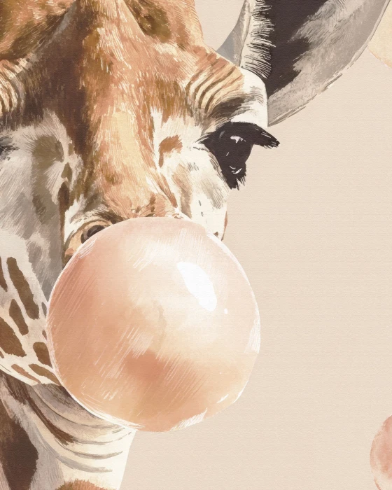 Tapeta żyrafa z gumą balonową dla dzieci