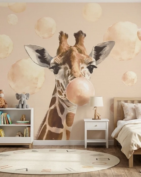 Tapeta z żyrafą GIGI BUBBLES