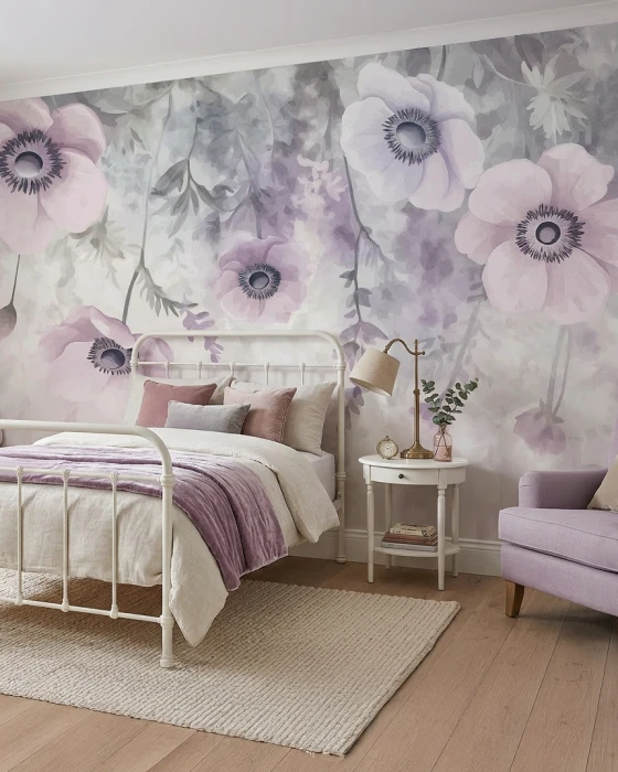 Pastelowa tapeta floral z delikatnymi kwiatami